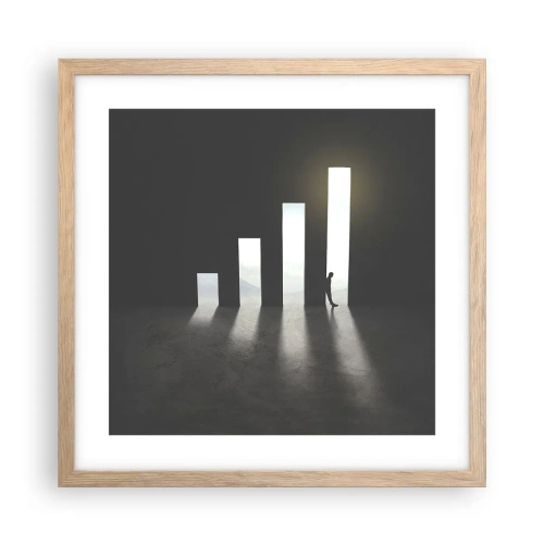 Poster in einem Rahmen aus heller Eiche - Erfolg – Impression - 40x40 cm