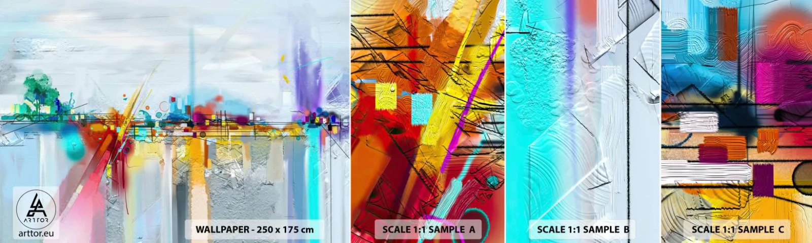 Fototapetenmuster Standard Eco - Freudenbrücke über den Fluss des Lebens - Abstraktion, Stück, Surrealismus - 100x30 cm