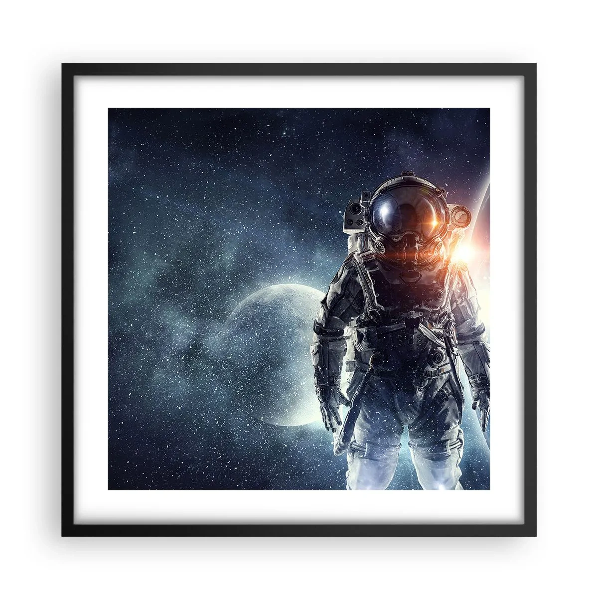 Poster in einem schwarzem Rahmen - Weltraumabenteuer - 50x50 cm
