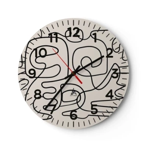 Wanduhr - Glasuhr - Folge der Spur - 40x40 cm