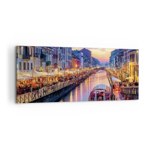 Bild auf Leinwand - Leinwandbild - Ein Abend voller Licht und Spaß - 100x40 cm