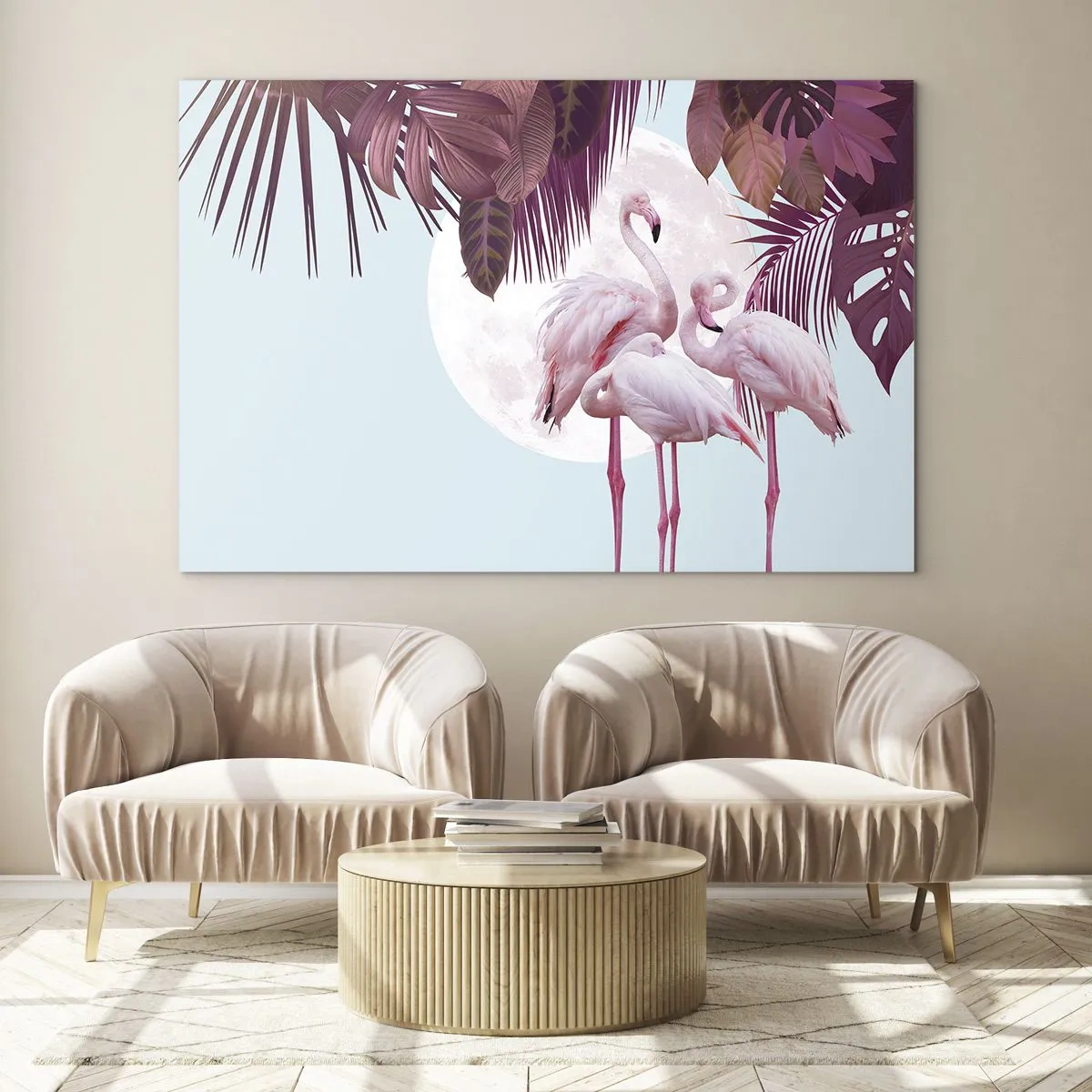 Glasbild - Bild auf glas - Drei Vogelgnaden - 70x50cm - Drei Vogelgnaden - Moderne Wanddekoration für Wohnzimmer und Schlafzimmer ARTTOR