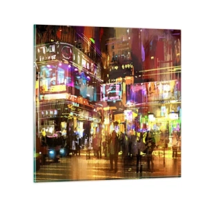 Glasbild - Bild auf glas - In einem Lichtermeer - 50x50 cm