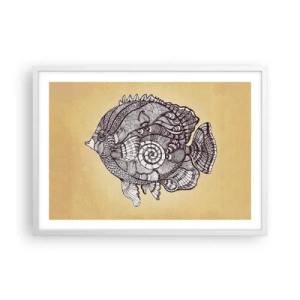 Poster in einem weißen Rahmen - Aus dem Ozean der Ornamente - 70x50 cm
