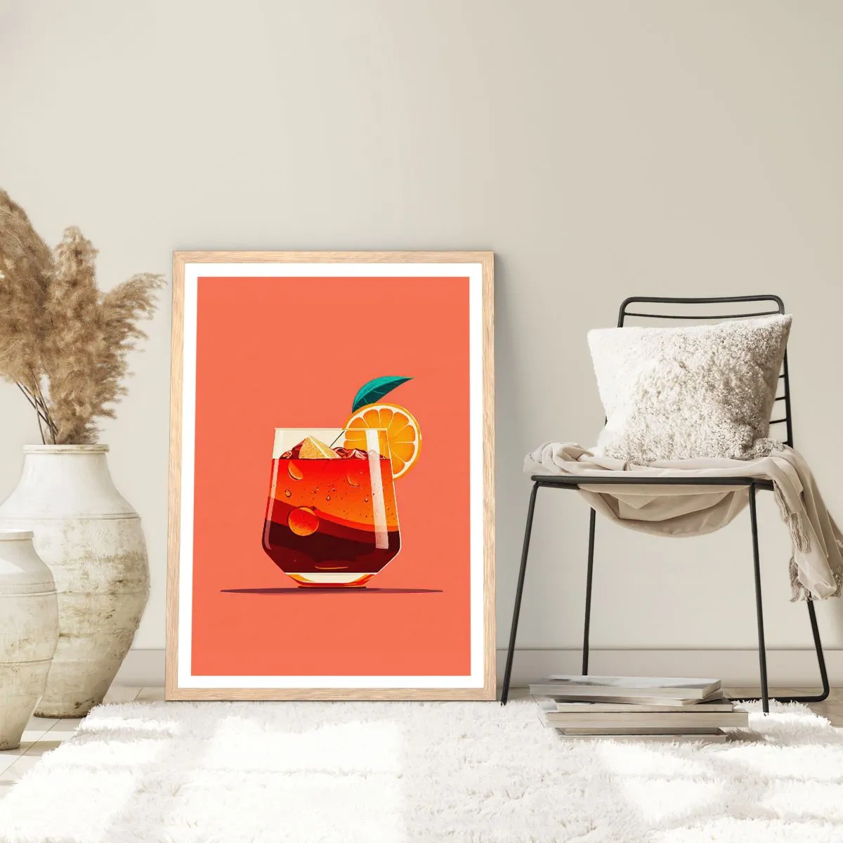 Poster in einem Rahmen aus heller Eiche - Sommerliche Erfrischung - 30x40 cm