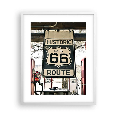 Poster in einem weißen Rahmen - Amerikanische Retro-Reise - 40x50 cm