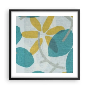 Poster in einem schwarzem Rahmen - Unter den azurblauen Blättern - 50x50 cm