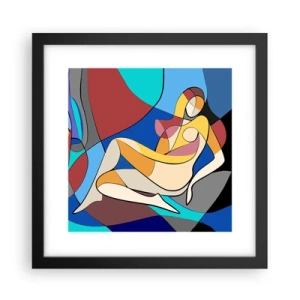 Poster in einem schwarzem Rahmen - Kubistischer Akt - 30x30 cm