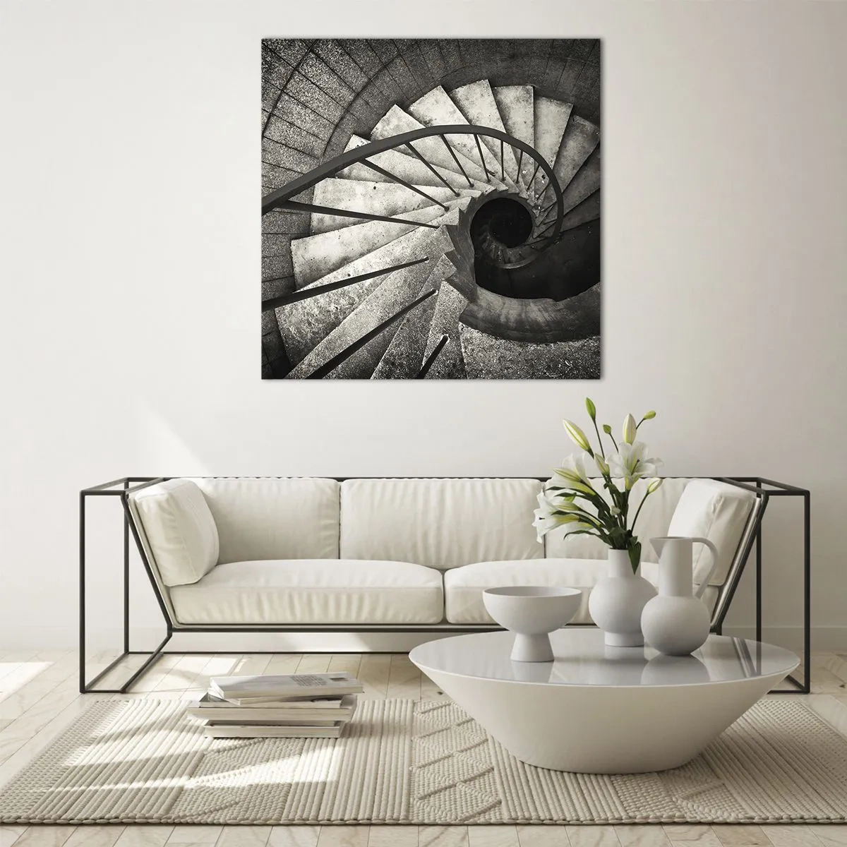 Glasbild - Bild auf glas - Treppe hoch, Treppe runter - 30x30 cm