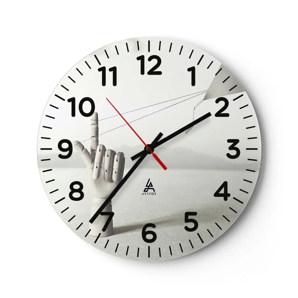 Wanduhr - Glasuhr - Kraftprobe - 30x30 cm