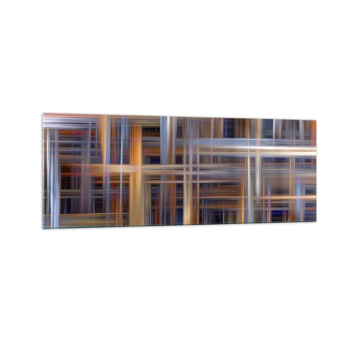 Glasbild - Bild auf glas - Abstrakte geometrische Muster in Pastellfarben - 140x50cm - Aus Licht gewebt - Moderne Wanddekoration für Wohnzimmer und Schlafzimmer ARTTOR