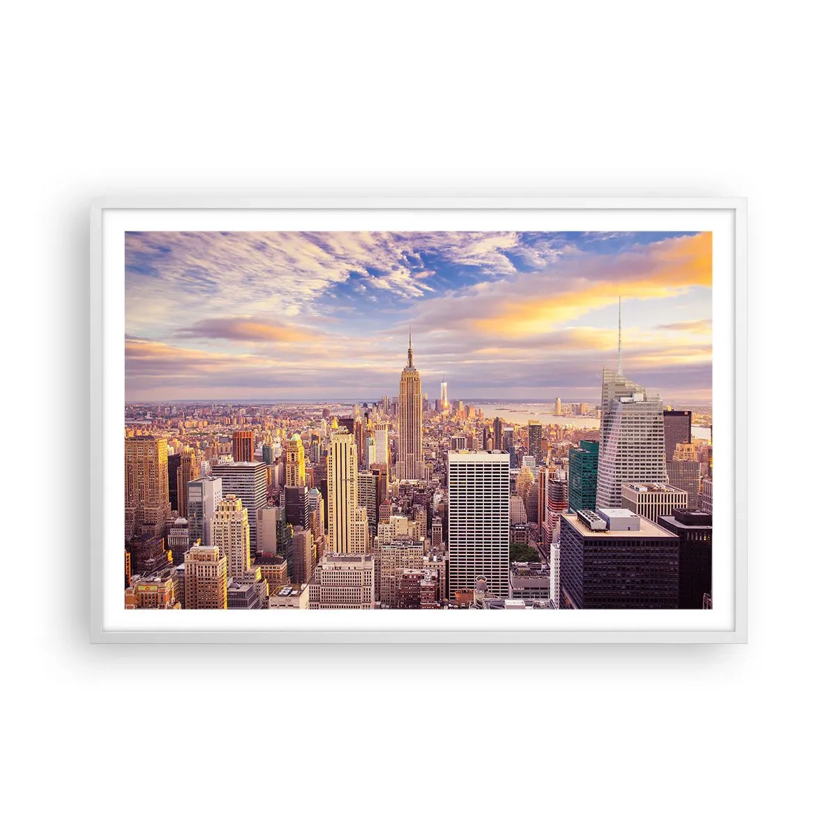 Poster in einem weißen Rahmen - Nur nach den Wolken greifen - 91x61 cm