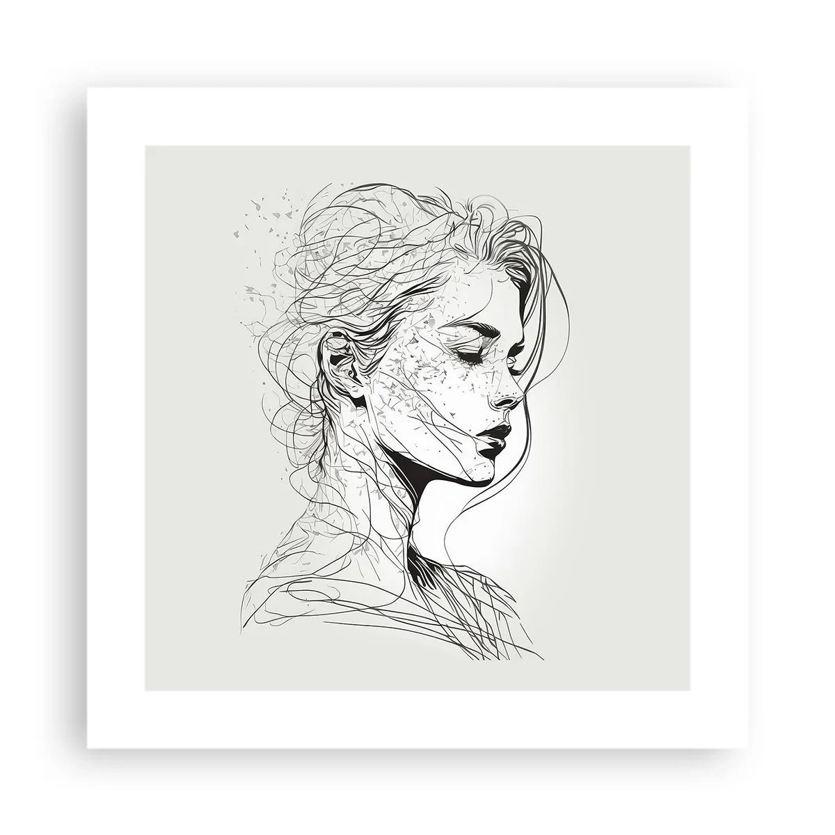 Poster - Porträt im Gedanken - 40x40 cm