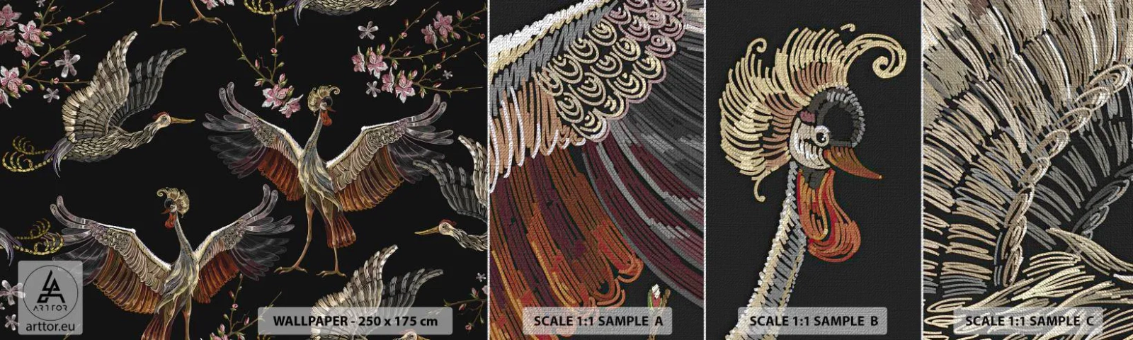 Fototapeten Muster Premium Canvas - Märchenvogel - Abstraktion, Vogel, Grafik - 100x30 cm