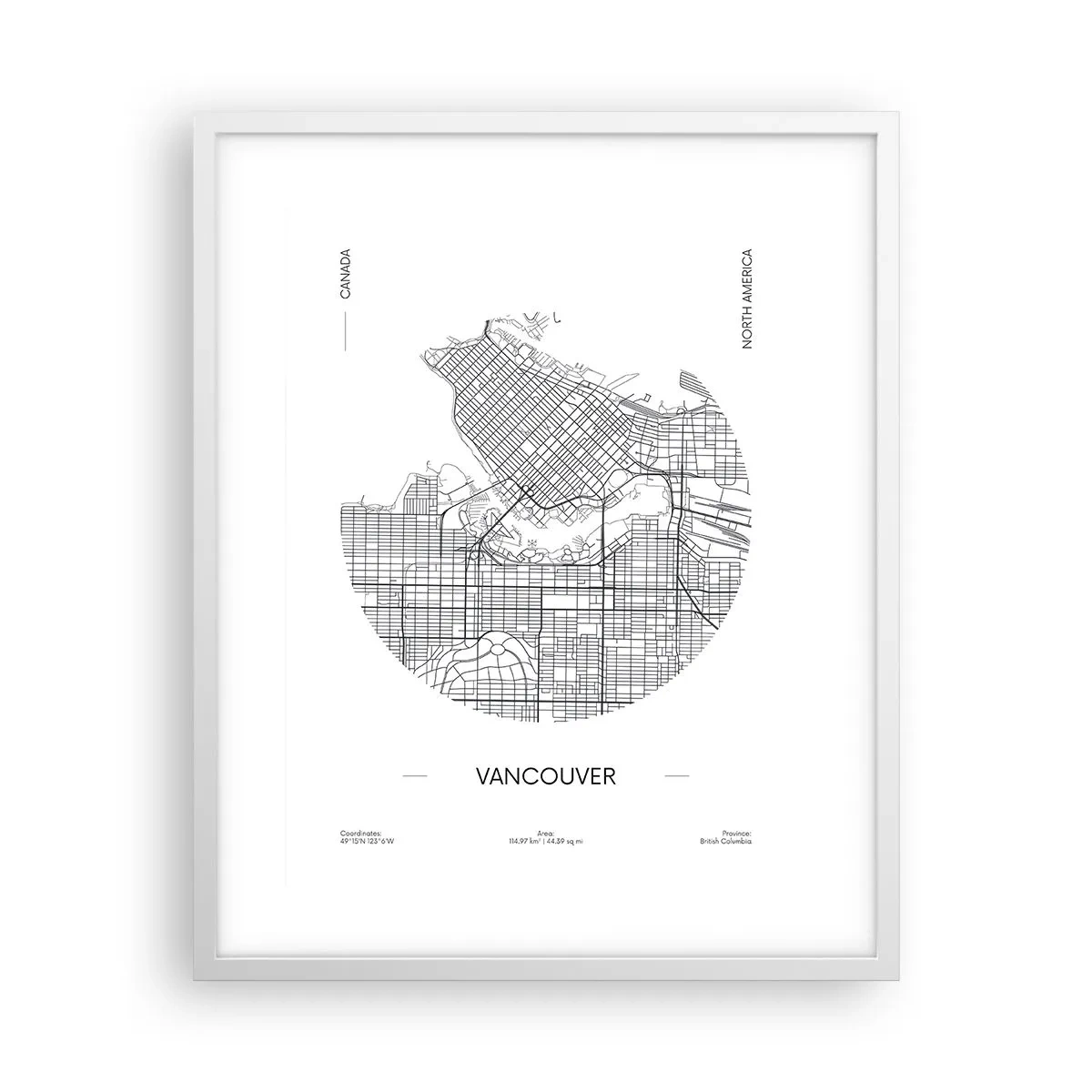 Poster in einem weißen Rahmen - Anatomie von Vacouver - 40x50 cm