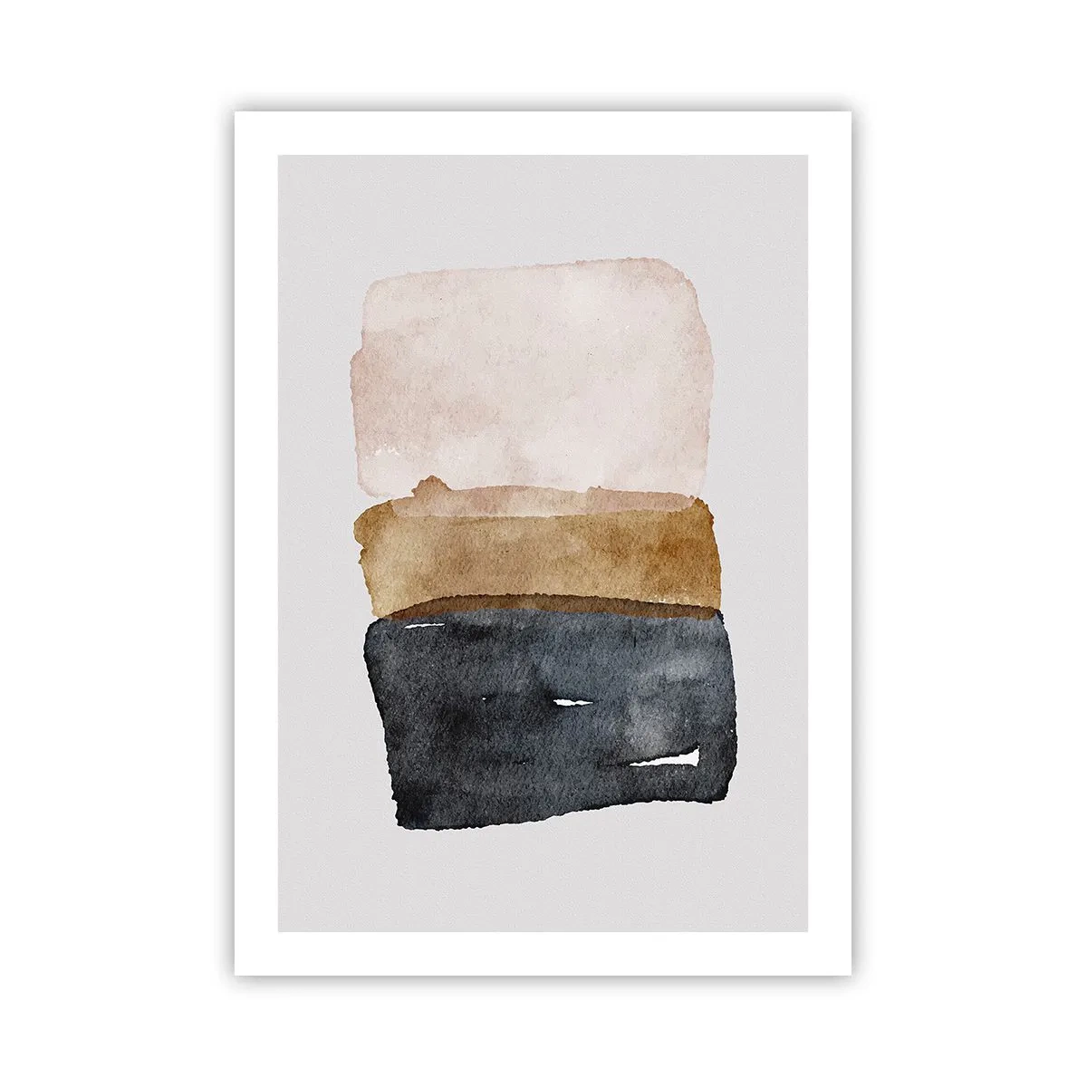 Poster - Abstraktes Aquarell in Erdtönen - 50x70cm - Die Komposition der Farben der Erde - Moderne Wanddekoration für Wohnzimmer und Schlafzimmer ARTTOR