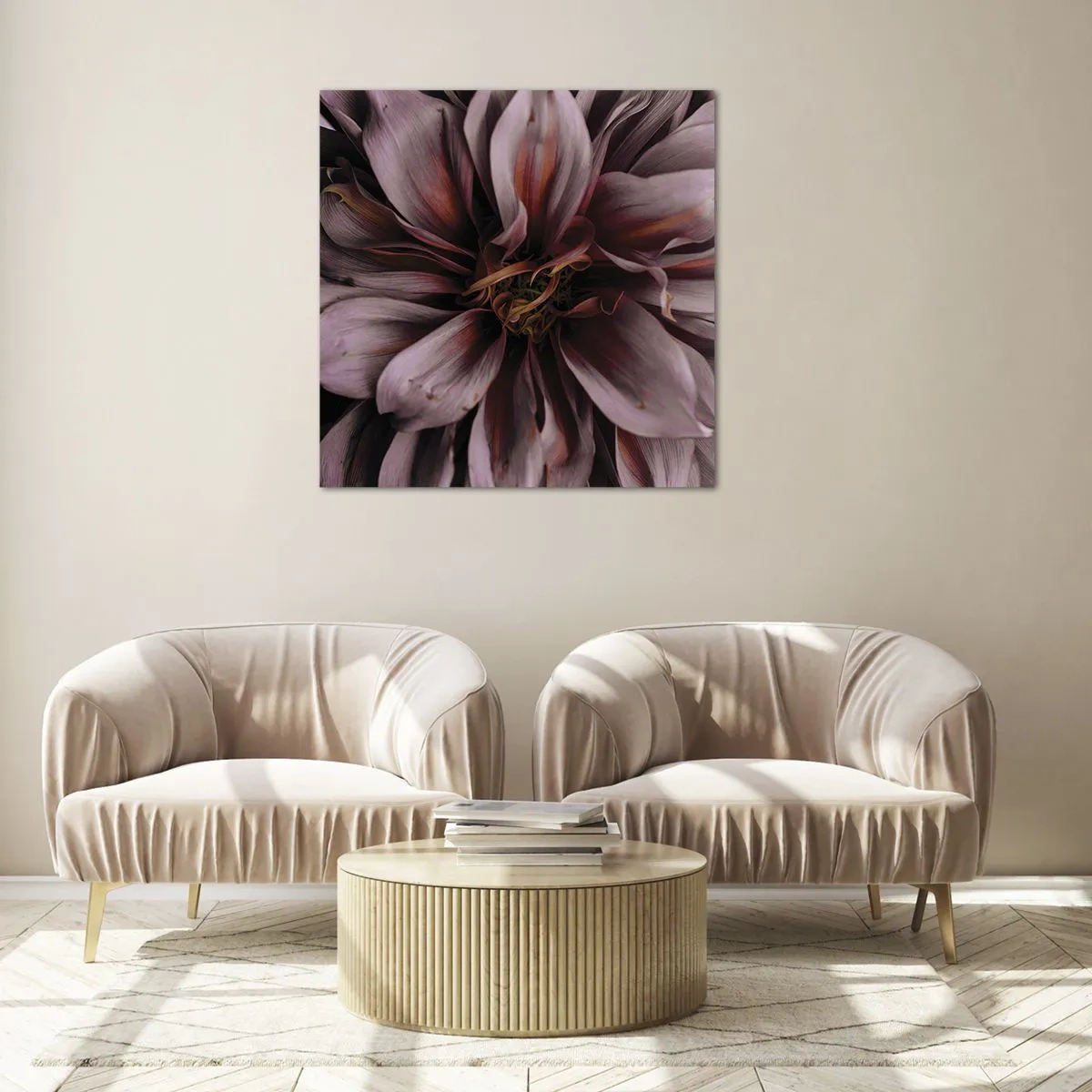 Glasbild - Bild auf glas - Ein Blumenherz - 60x60 cm