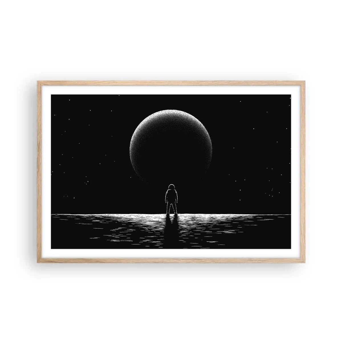 Poster in einem Rahmen aus heller Eiche - Angesicht zu Angesicht - 91x61 cm