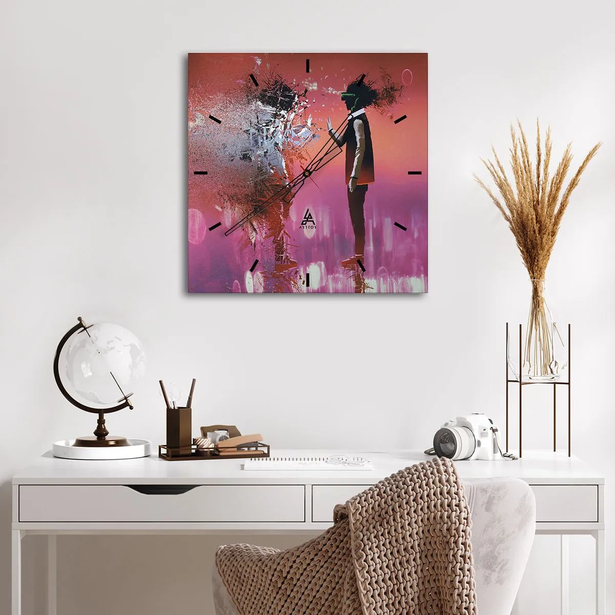 Wanduhr - Glasuhr - Kannst du dich selbst anschauen? - 40x40 cm