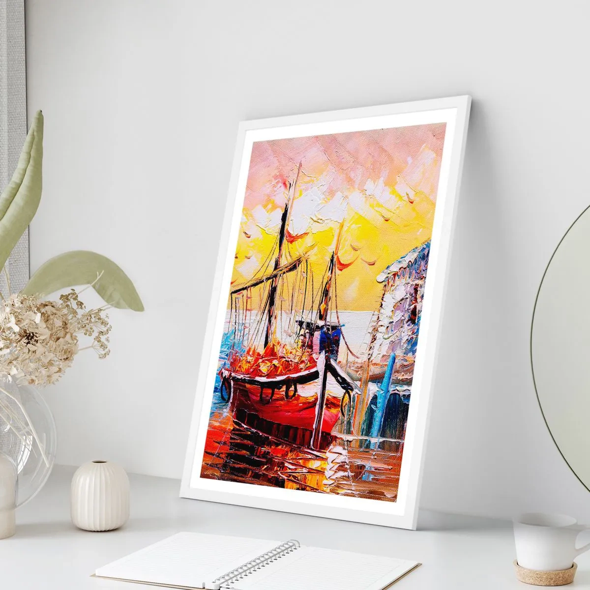 Poster in einem weißen Rahmen - Glückliche Rückkehr - 50x70 cm