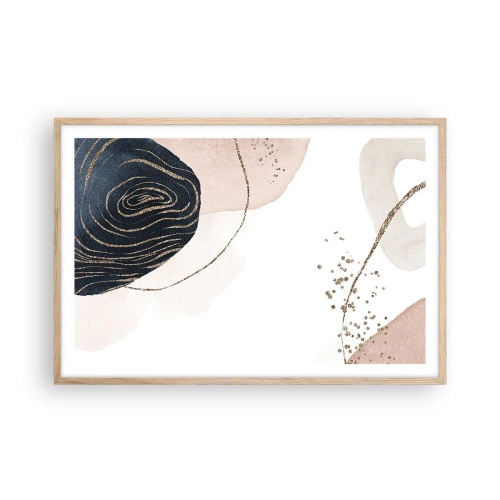 Poster in einem Rahmen aus heller Eiche - Alles fließt - 91x61 cm