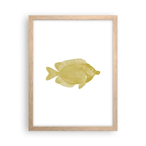 Poster in einem Rahmen aus heller Eiche - Fisch und das war’s - 30x40 cm