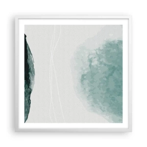 Poster in einem weißen Rahmen - Begegnung mit Nebel - 60x60 cm
