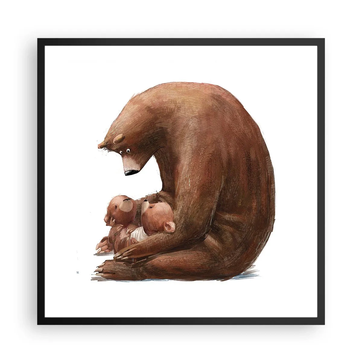 Poster in einem schwarzem Rahmen - Süße Träume, Kinder - 60x60 cm