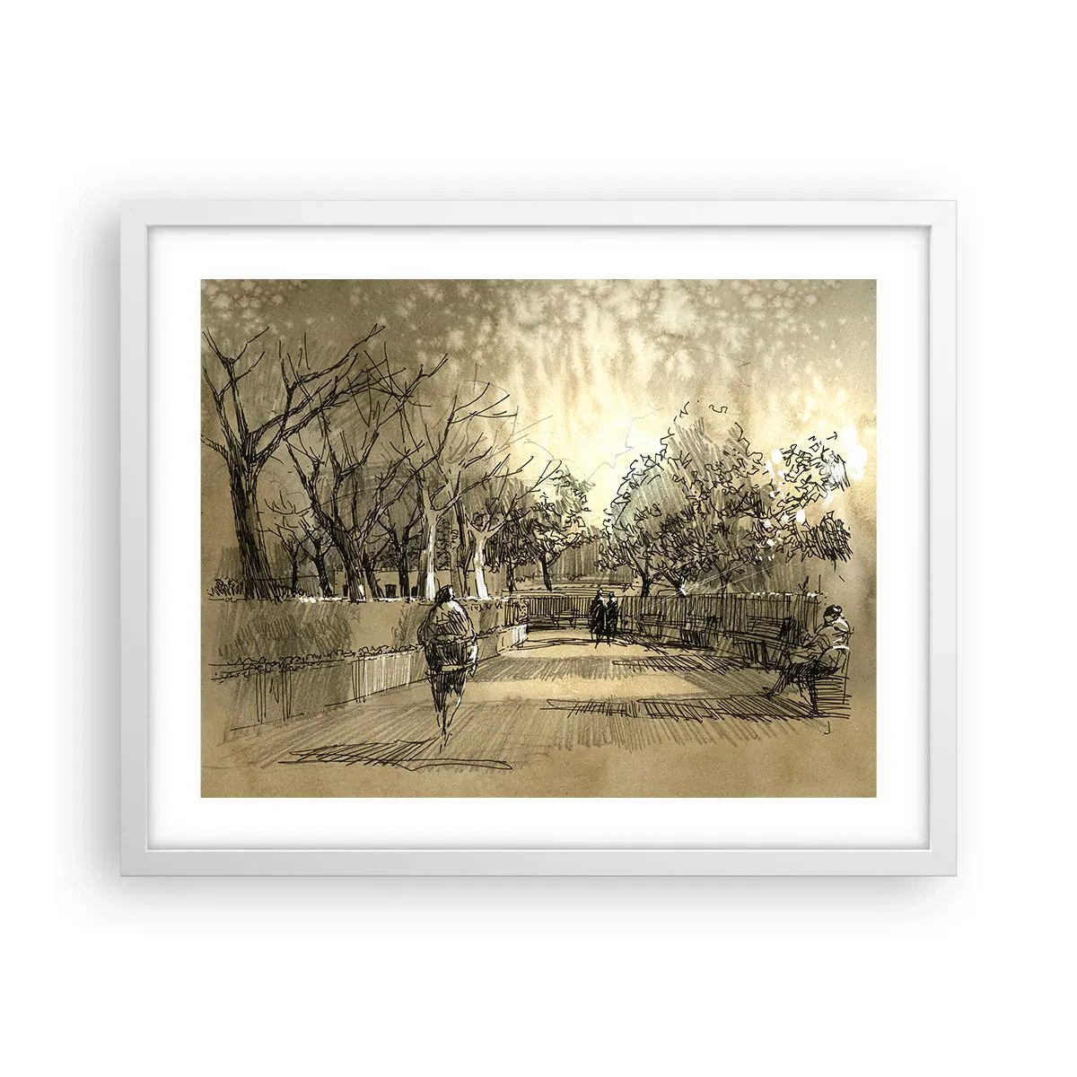 Poster in einem weißen Rahmen - Ein Moment mit einer Feder angehalten - 50x40 cm