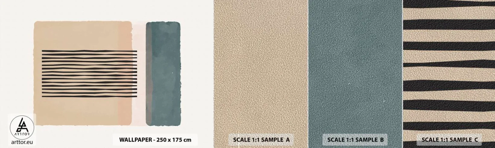 Fototapeten Muster Premium Sand - Alles ist in Ordnung - Abstraktion, Grafik, Minimalismus - 100x30 cm