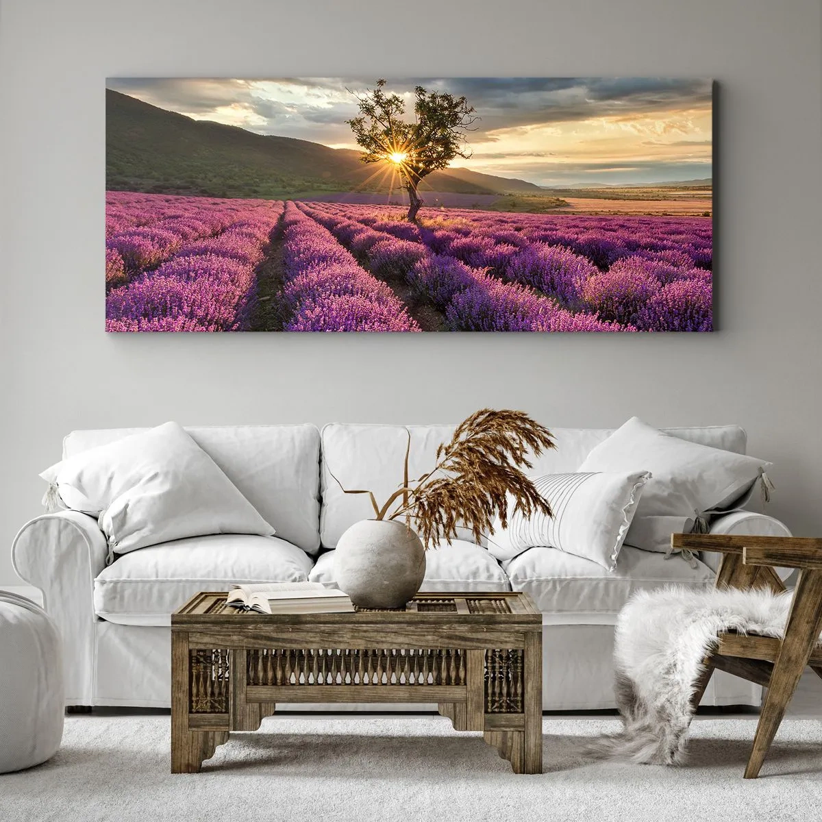 Bild auf Leinwand - Leinwandbild - Fliederfarbenes Aroma - 90x30 cm