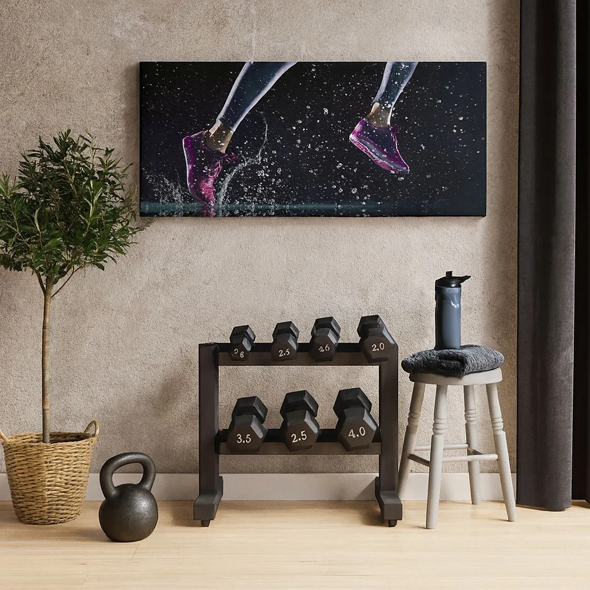 Bild auf Leinwand - Leinwandbild - Wie viel Kraft in den Beinen - 100x40 cm