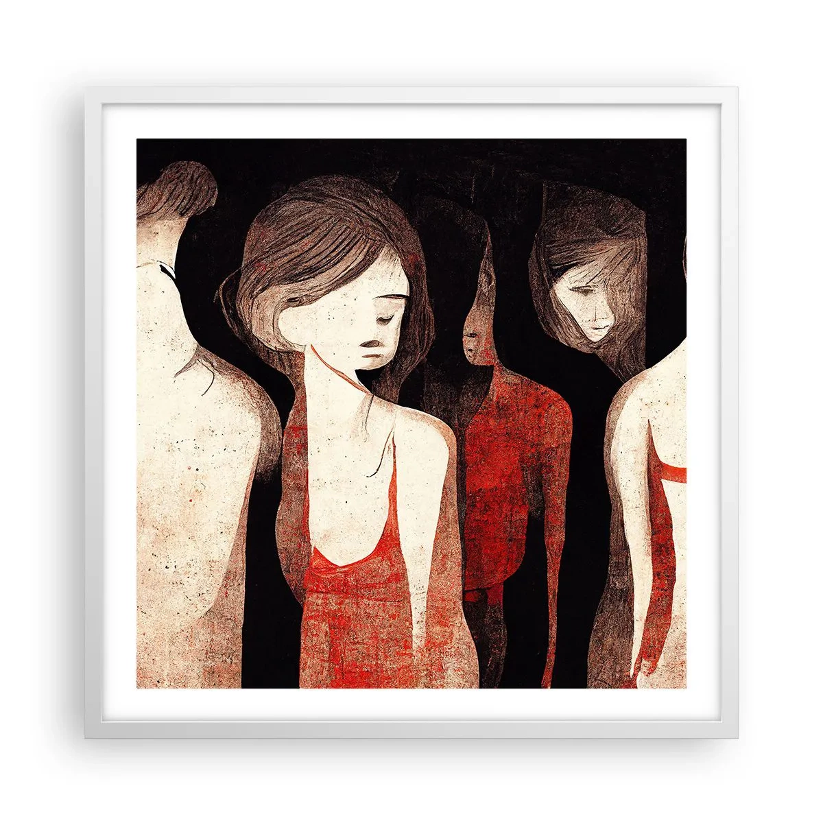Poster in einem weißen Rahmen - Madonnen der Dunkelheit - 60x60 cm