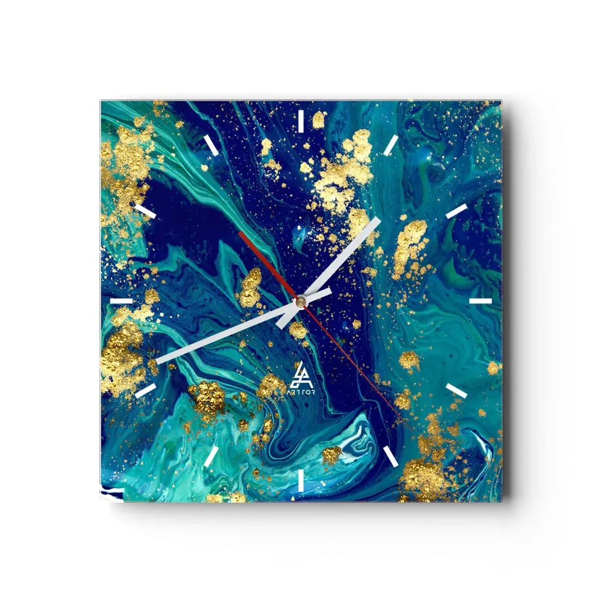 Wanduhr - Glasuhr - Die Blütenblätter der Sonne - 40x40 cm