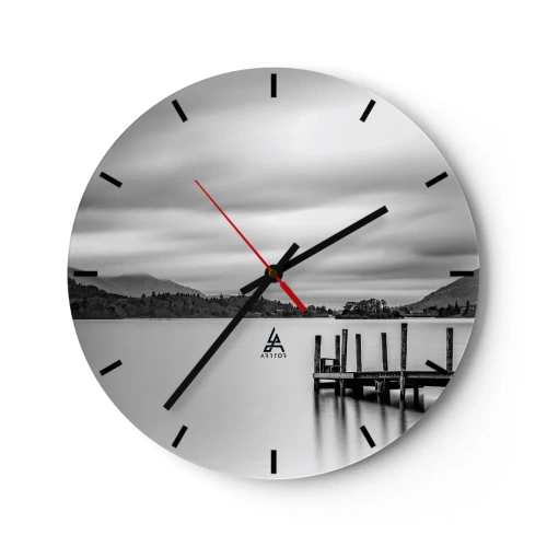 Wanduhr - Glasuhr - Milde und Kraft - 40x40 cm