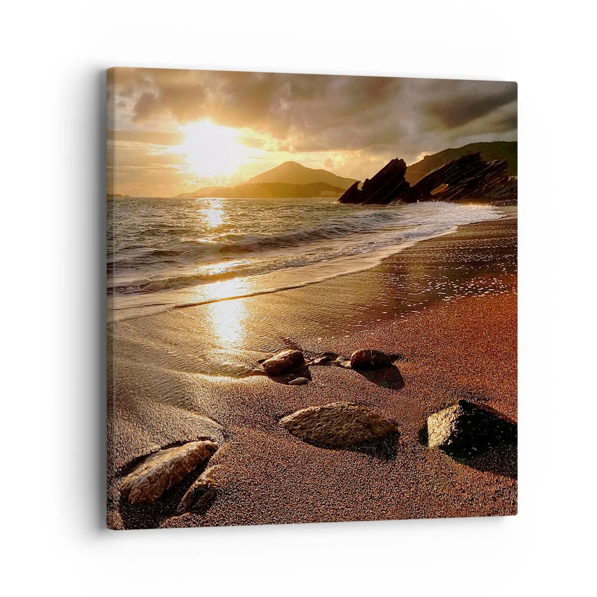 Bild auf Leinwand - Leinwandbild - Folge der Sonne zu den Hügeln - 40x40 cm