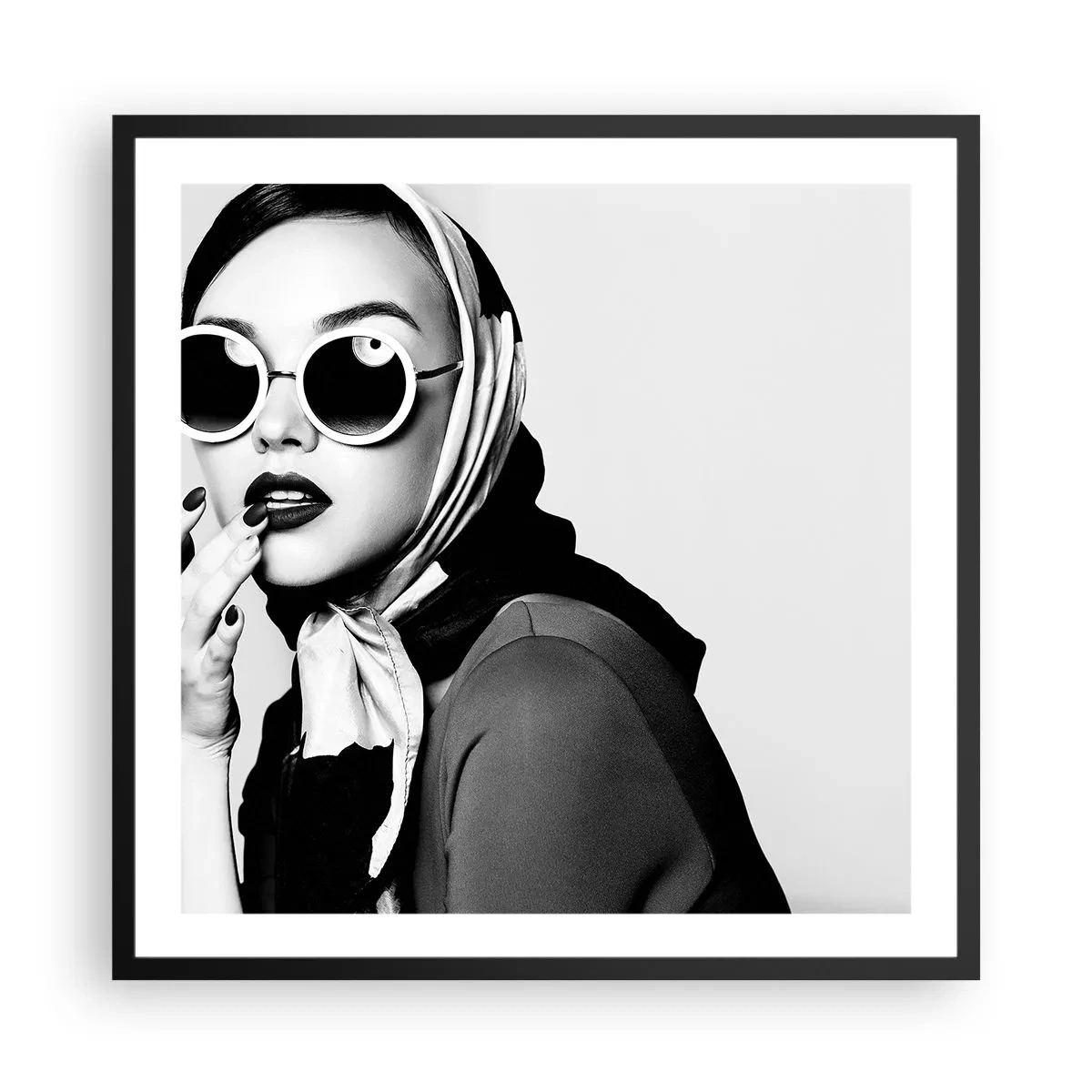 Poster in einem schwarzem Rahmen - Grüße aus den 1960er Jahren - 60x60 cm