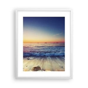 Poster in einem weißen Rahmen - Was ist mit dem Horizont? - 40x50 cm