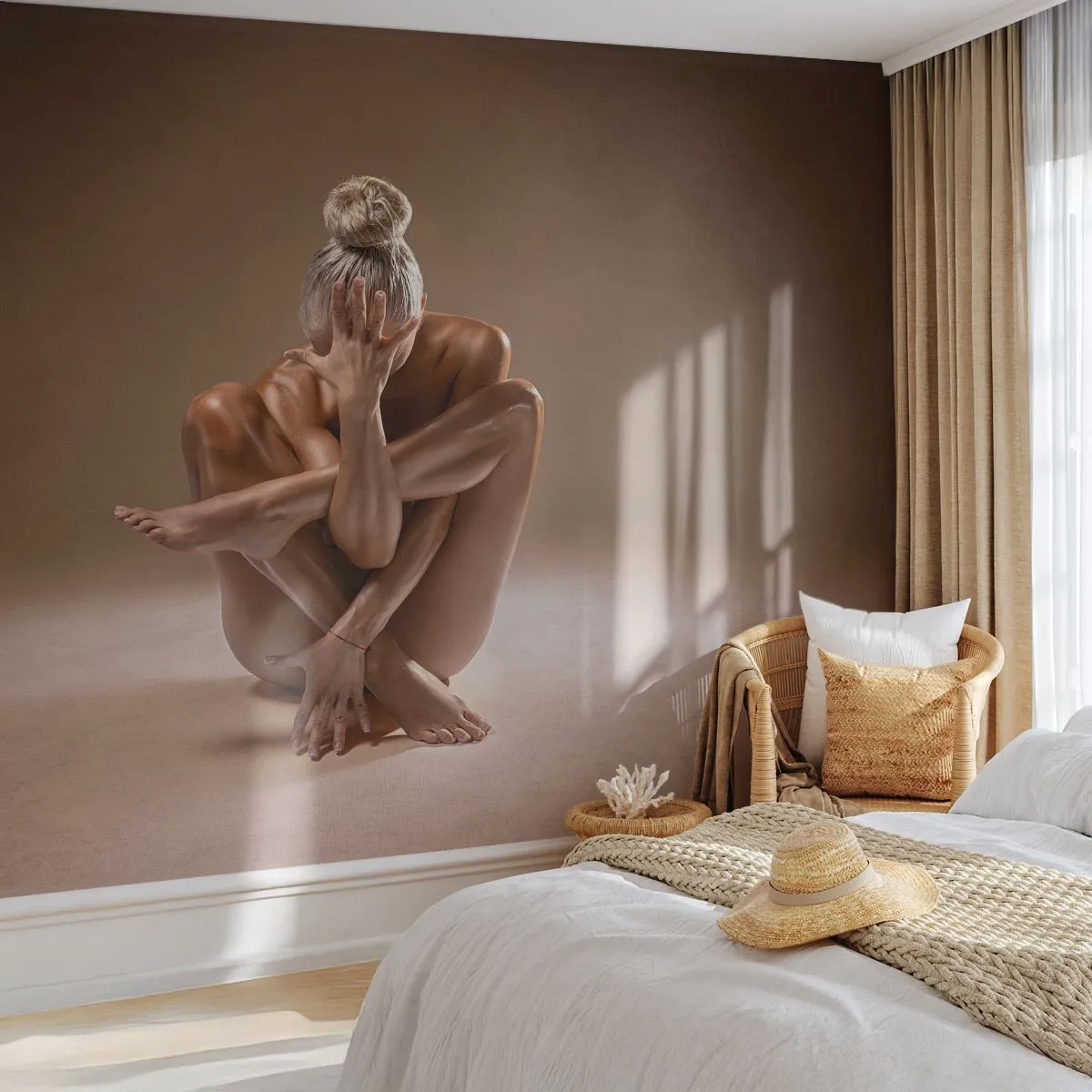 Selbstklebende Fototapete Deluxe Sticker - Die Einheit von Körper und Geist - Körper, Frau, Modell - 200x140 cm