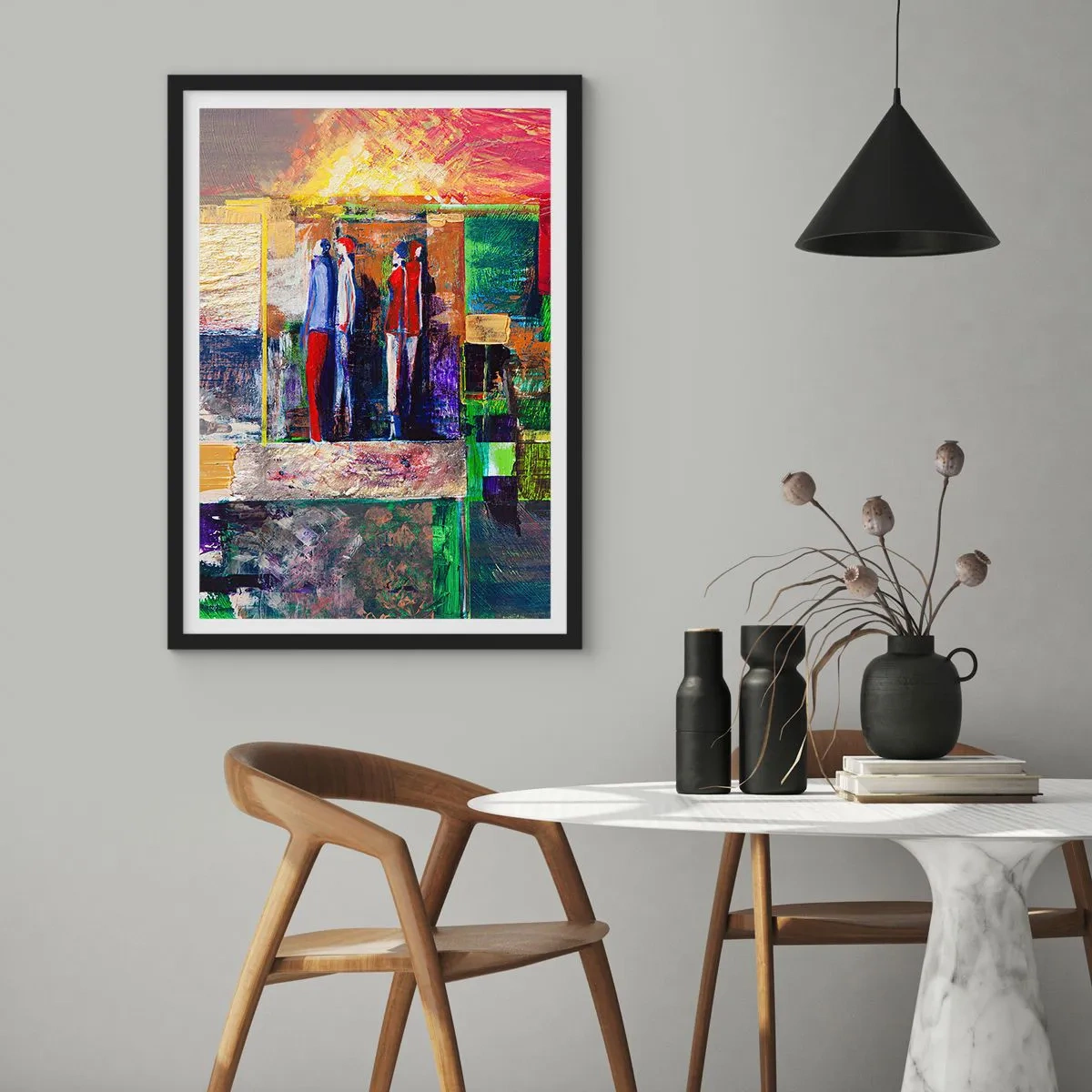 Poster in einem schwarzem Rahmen - Beziehungen und Emotionen - 61x91 cm