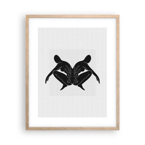 Poster in einem Rahmen aus heller Eiche - Gemeinsame Seele - 40x50 cm