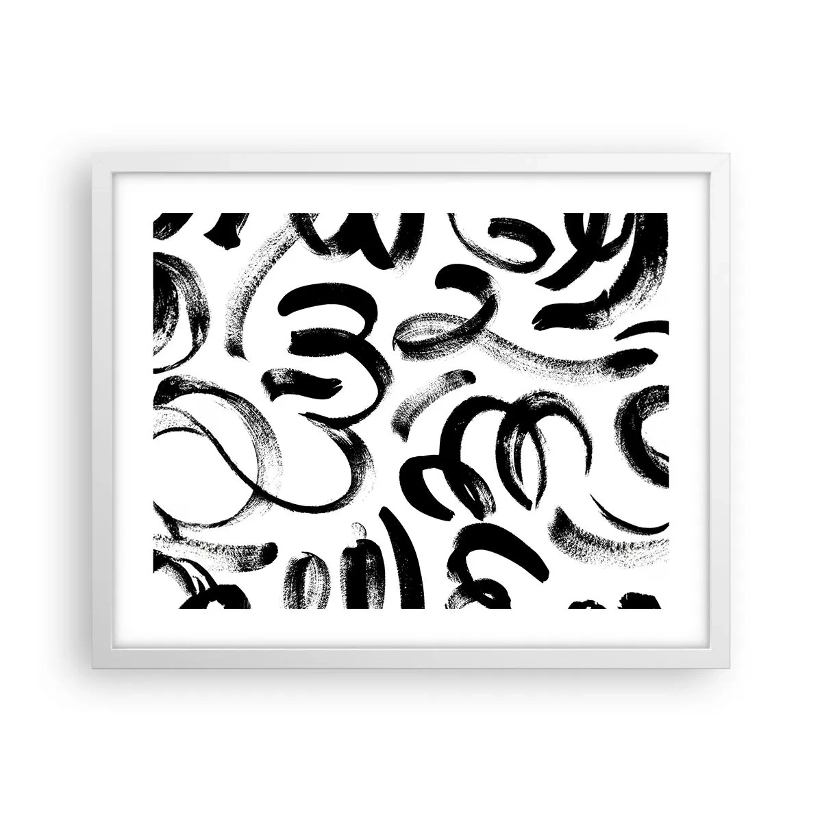 Poster in einem weißen Rahmen - Schwarz auf Weiß - 50x40 cm