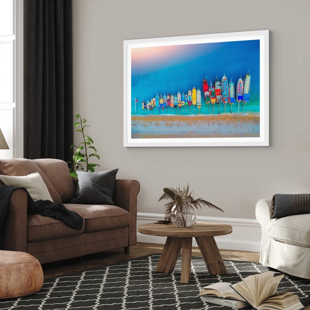 Poster in einem weißen Rahmen - Aus der Vogelperspektive - 100x70 cm