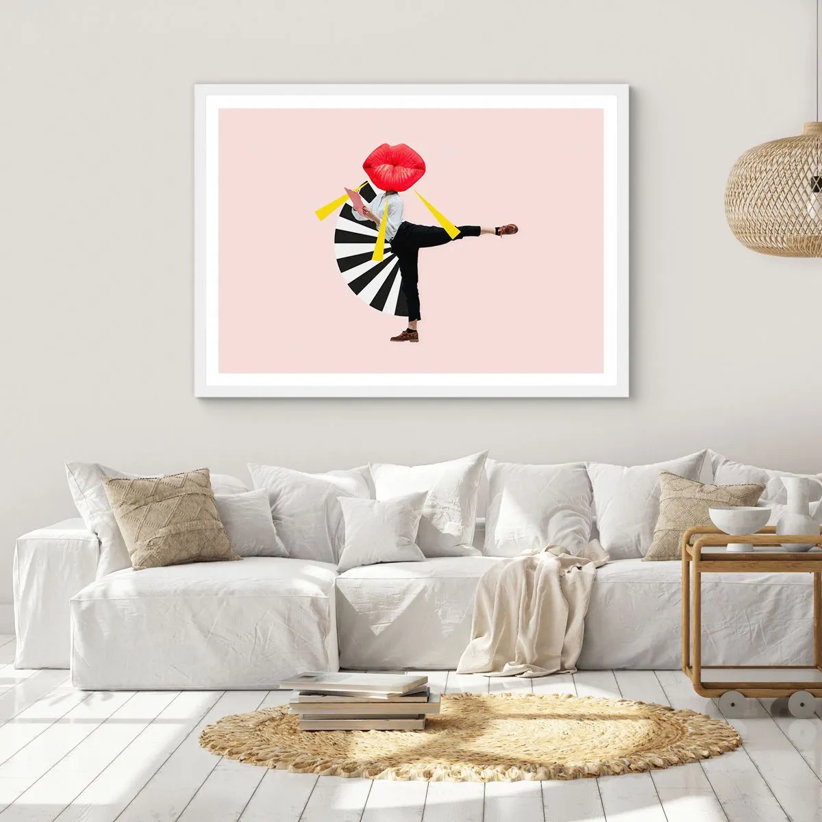 Poster in einem weißen Rahmen - Surreale Pop-Art - 91x61 cm