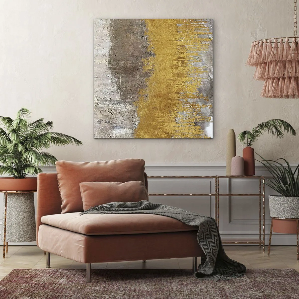 Bild auf Leinwand - Leinwandbild - Goldene Explosion - 60x60 cm