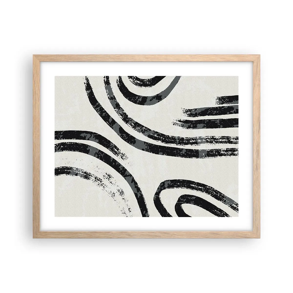 Poster in einem Rahmen aus heller Eiche - Bei Hälfte angehalten - 50x40 cm