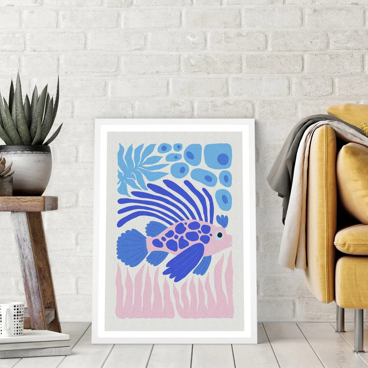 Poster in einem weißen Rahmen - In seinem Fahrwasser - 70x100 cm