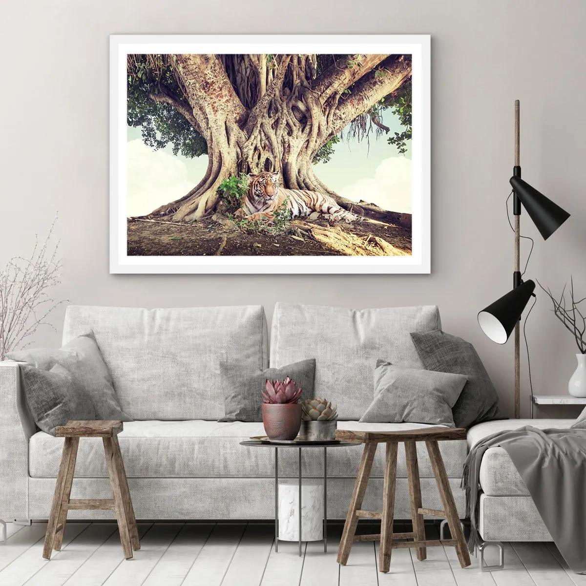 Poster in einem weißen Rahmen - Blick aus dem Buch Genesis - 70x50 cm