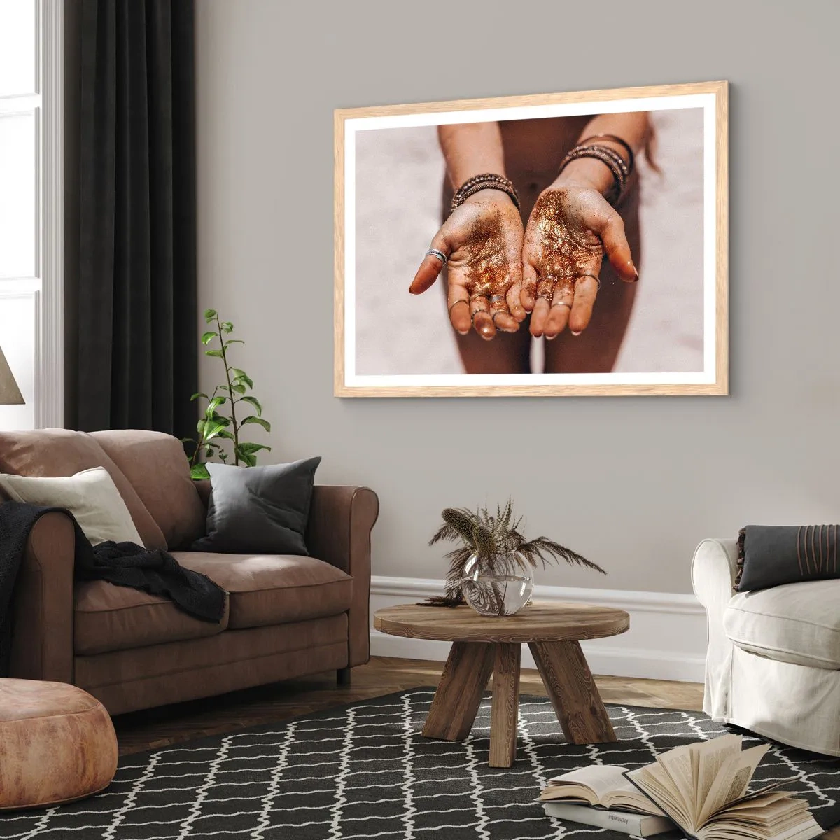 Poster in einem Rahmen aus heller Eiche - Ein Geschenk für dich - 70x50 cm