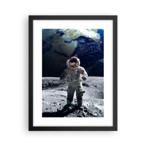 Poster in einem schwarzem Rahmen - Grüße vom Mond - 30x40 cm
